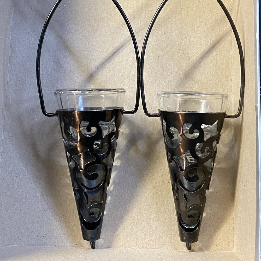 Wrought Iron Scroll wall candle sconce, 2